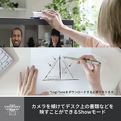 Logitech Webcam Full HD 1080P Auto Focus Automatic Light Correction Noise Reduction Microphone Wide Viewing Angle 90 Degree Privacy Shutter Brio 500 C