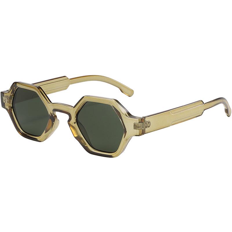 Chic Small Frame Men's Retro Polygon Sunglasses – European & American Sun-Protection Shades