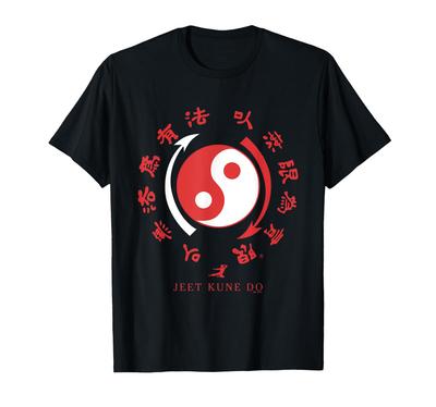 Bruce Lee Red Jeet Kune Do Hybrid Martial Arts Yin Yang T-Shirt