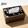 Bathroom Tissue Case Wooden Box Cover Rectangular Paper Towel Dispenser Decorative Napkin Storage Dining Room Holder Organizer for Office Desk Home