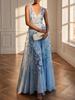 Women's Evening Gown Ball Dress Elegant Digital Print Sleeveless Long Dress