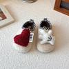 Children's Slip-on Winter Fleece Shoes, Style AB, Doll & Leopard Print, Non-slip Warm Half Slippers, Furry Cotton Design.
