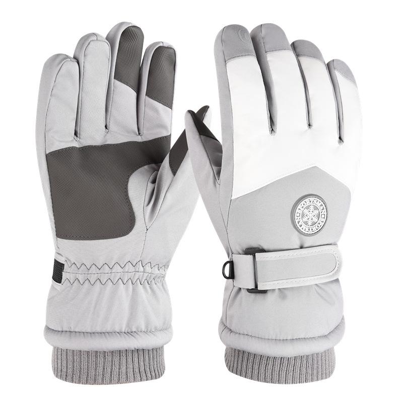 Ski gloves men's and women's autumn and winter windproof and water-proof outdoor riding motorcycle piled thickened thermal gloves