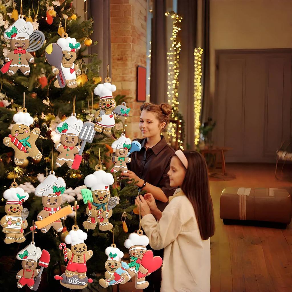 15/1ks Vánoční perníček Dřevěný Vánoční stromeček Závěsné přívěsky Ozdoby Domů Vánoční Navidad Party Dekor Nový rok Dětské dárky