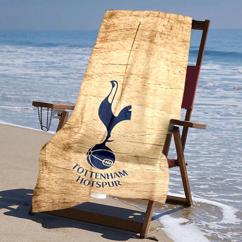 proof beach towel with Tottenham Hotspur F pattern - soft,absorbent,quick-drying,machine washable - perfect for swimming,camping,bathing