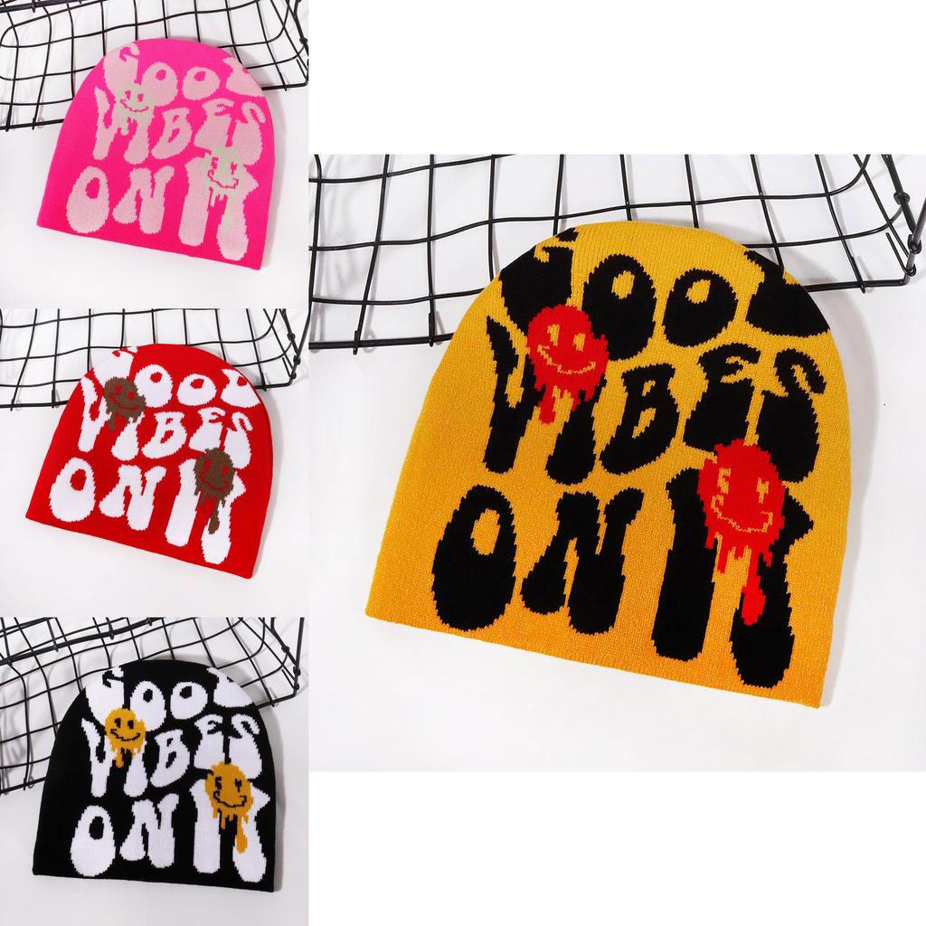 Knit Hat With Letter Embroidery For Streetwear Casual And Warmth In Fall