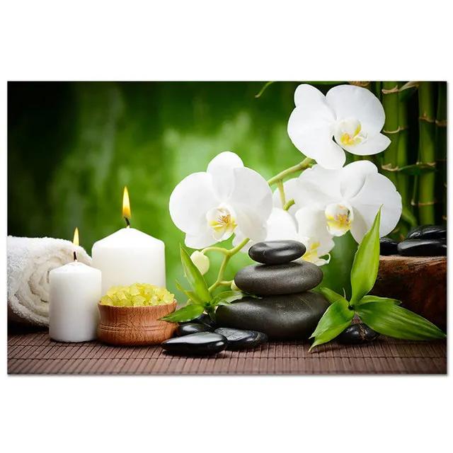 ZEN Poster Stone Bamboo Water Drops Green Leaf Still Life Meditation Wall Art Picture Canvas HD Print Buddha Home Decor Painting