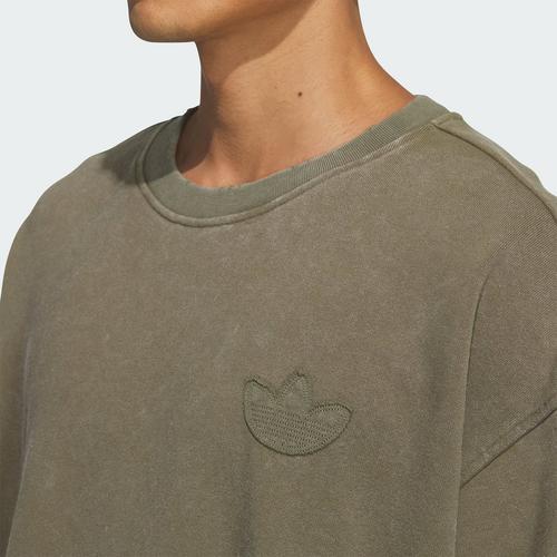 Adidas Originals WASHEDCREW SWEATSHIRT Sweatshirt Men Strata Olive Green JM7288