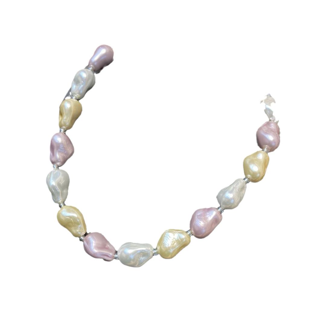 Fashion Symphony Baroque Shell Bead Necklace, Medieval Vintage Color Special-Shaped High-End Items