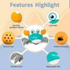 Baby Musical Toy - Crawling Crab compatible with Toddlers 1-3, Sensory Interactive Tummy Time Toy with Music Sounds & Lights
