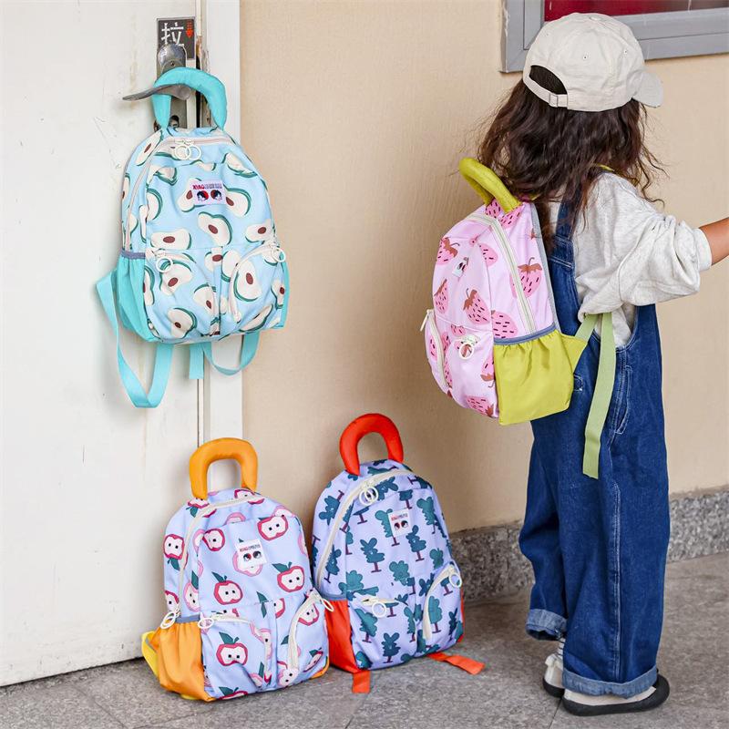 Cartoon Fruit Print School Backpack Girls Light Portable Kindergarten Schoolbag For Girls Boys Korean Kids Backpacks Cute Bags