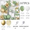 Sage Green Balloons Garland White Gold Confetti Balloon Arch Kit Baby Shower Birthday Party Wedding Graduation Decoration Globos