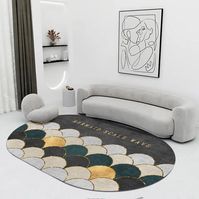 Creative Oval Carpet Living Room Decoration Carpets High Quality Rugs for Bedroom Home Decor Mat Lounge Rug Non-slip Porch Mats