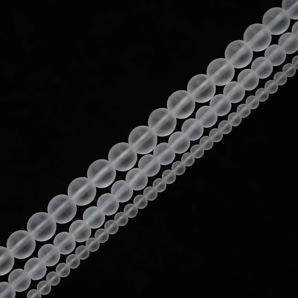 

30-190 шт. 4/6/8 мм різнокольорові скляні намистини з розпірними круглими намистинами для виготовлення ювелірних виробів, аксесуари для браслетів своїми руками 6mm 50pcs матовий колір білий