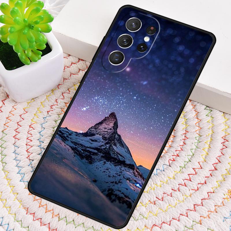 Marble Mountain Moon Silicone Phone Case For Samsung Galaxy note 10 pro S26 S25 S24 S23 S22 S21 Plus S25Ultra Capa Cover
