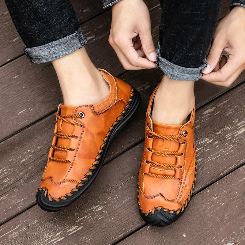 Pánské boty z pravé kůže, společenské boty, pánské boty pro volný čas, měkké boty na volný čas