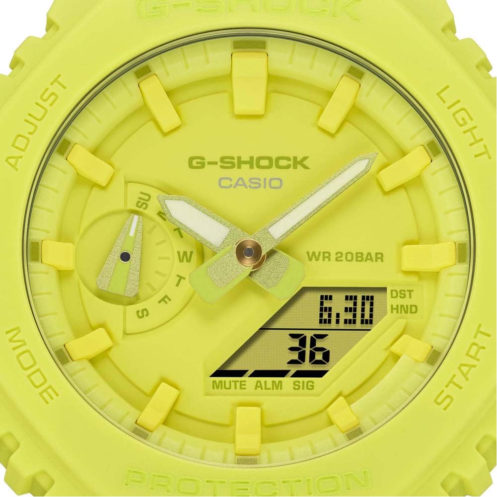 Casio GA-2100-9A9ER Men's G-Shock Watch, Yellow, Sport.