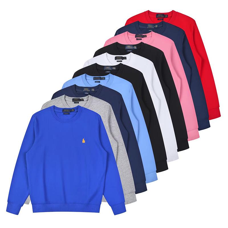 Unisex Pure Cotton Long-Sleeve Thin Autumn Casual Polo Hoodie - Solid Color