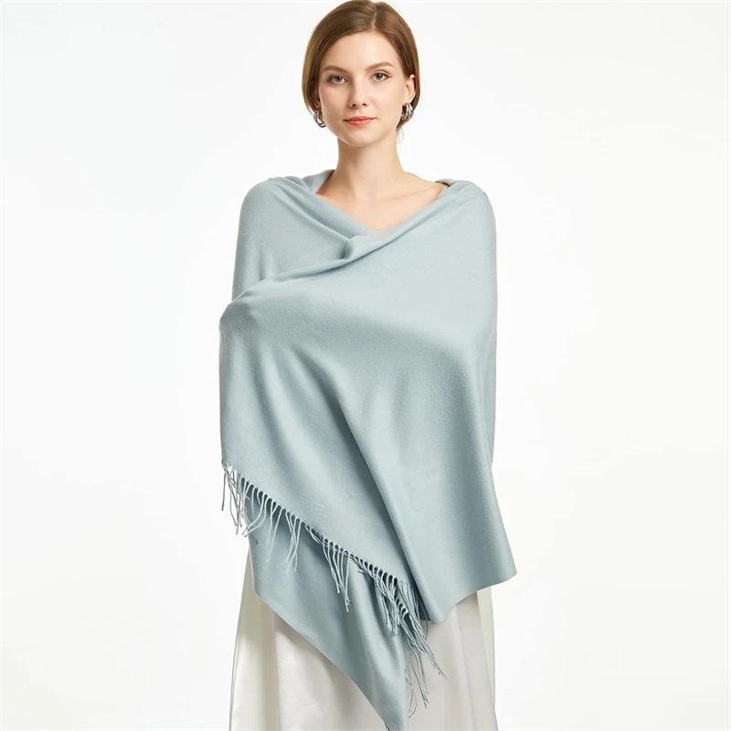 2025 Winter Shawl For Women Long Warm Cashmere Scarves Hijab Solid Lady Wrap Female Pashmina Bandana Head Scarfs Echarpe