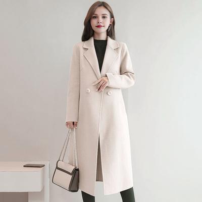 Damenjacke mit Umlegekragen und Taschen, einfarbig, zweireihig, lockere Passform, Übermantel, Thermo-Langarm, Pendeln, Dating, Frühling, Herbst, Wintermantel