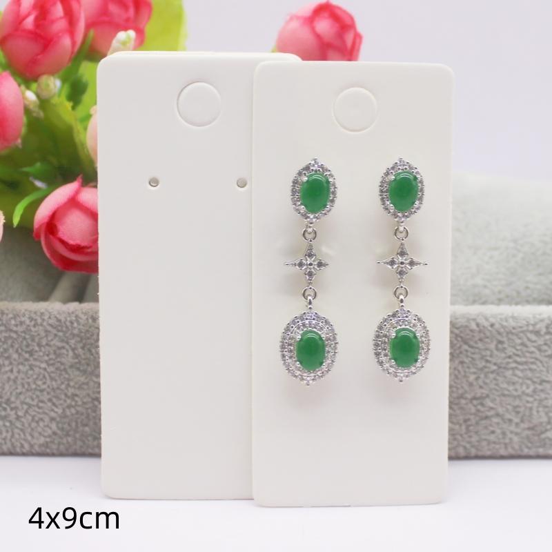 Lot de 50 cartes multi-formats en papier blanc/kraft, pour boucles d'oreilles, colliers et bijoux