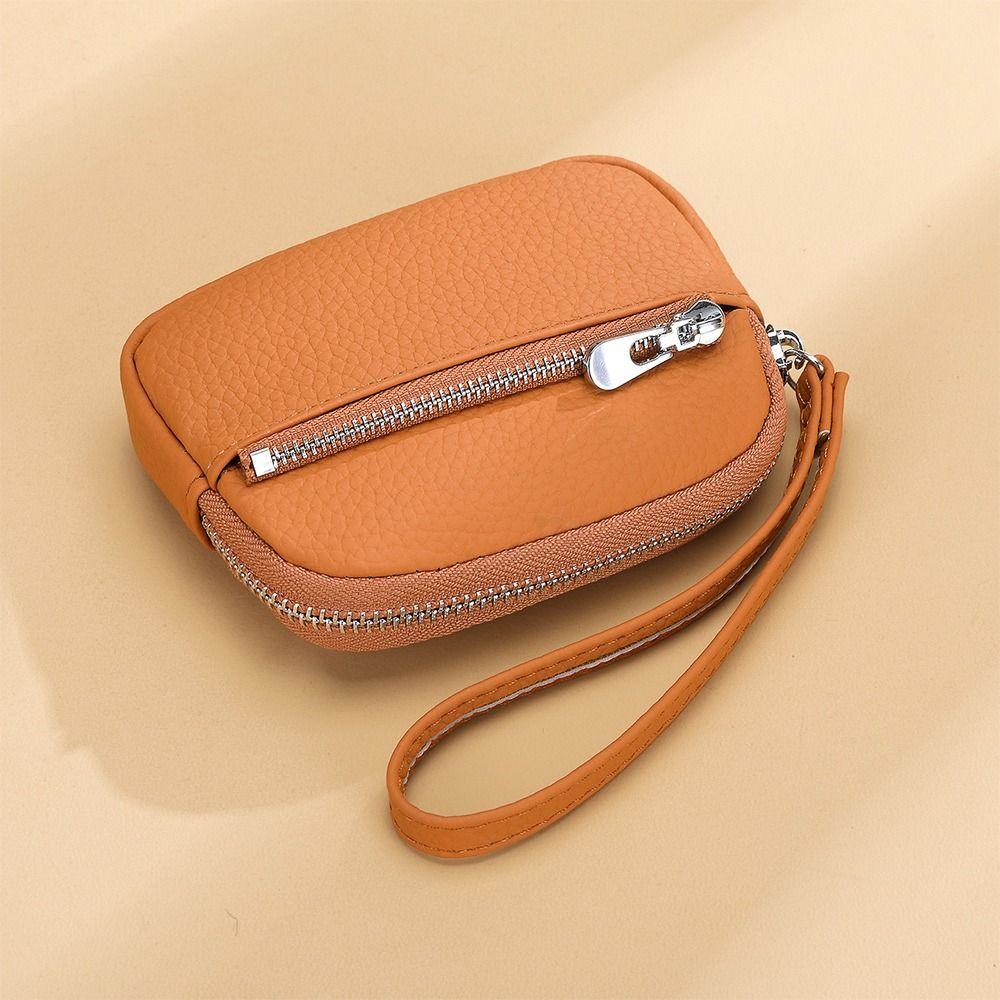 PU Leather Women Wallet Multi Functional Solid Color Coin Purse Litchi Pattern Korean Style Mini Purse Daily Use