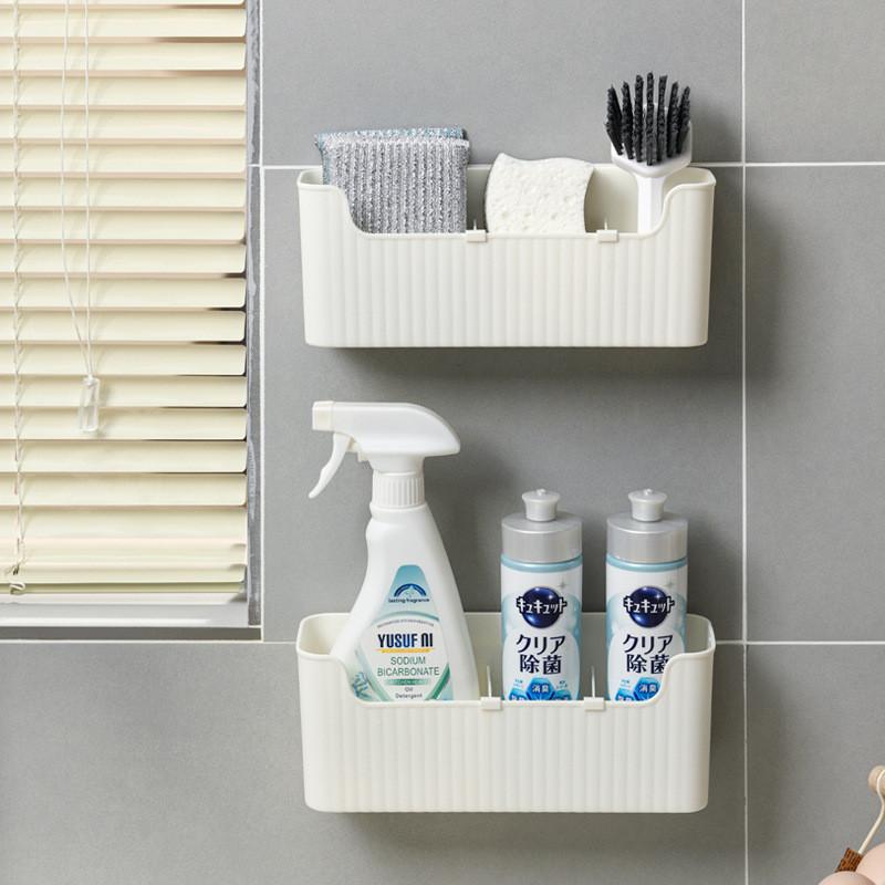 Plastic Wall Mount Kitchen Storage Organizer With Multipurpose Design For Modern Home Use