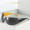 Trendy Futuristic Hip Hop One Piece Y2K Sunglasses Sun Glasses Rimless Wrap-Around
