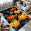 Pumpkin Pattern Area Rug  Polyester Velvet Carpet Mat for Living Room, Bedroom, Game Room, Hallway - Large Non-Slip Decora