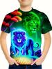 Maglietta per bambini T-shirt con grafica 3D Dragon Magliette per bambini Magliette con scollo tondo Maglietta con animali dei cartoni animati Maglietta a maniche corte per un ragazzo