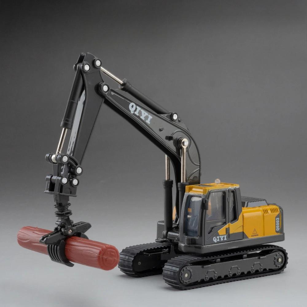 1:60 Schaal Graafmachine Breker Model Auto Speelgoed Legering Diecast Licht Geluid Vrachtwagen Houtgrijper Rupsbanden Bouwmachines Collectie
