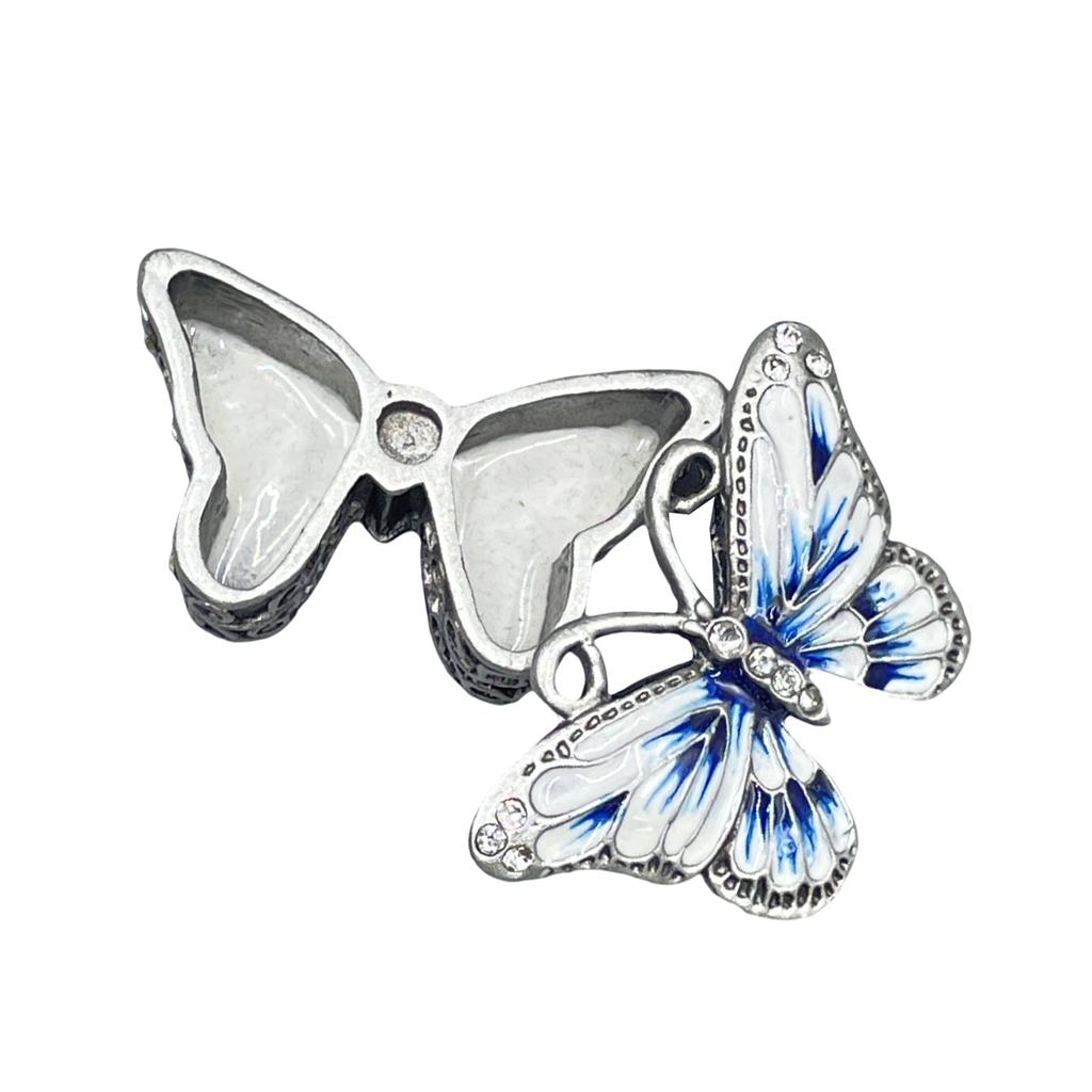 Heart/Butterfly Trinket Box Enamel Hand Painted Hinged Jewelry Box Ring Earrings Jewelry Organizer Figurines Collectible