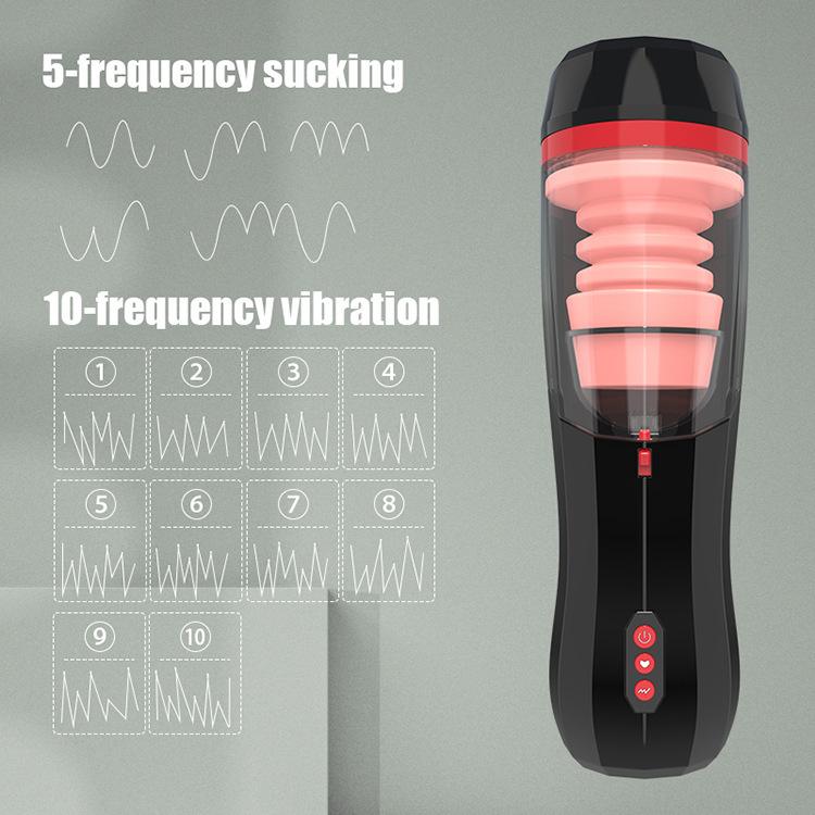 Men's Fully Automatic Tube Stretching and Retracting Aircraft Cup Insertion Masturbator Penis Exerciser Sex Toy