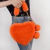 SCIONE Fashion Cute Plush Heart-shaped Bag Female Furry Love Handbag Chain Peach Heart Bag