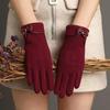 Warm Gloves Winter Touch Screen Gloves Stylish Gloves with Bowknot Decoration for Women