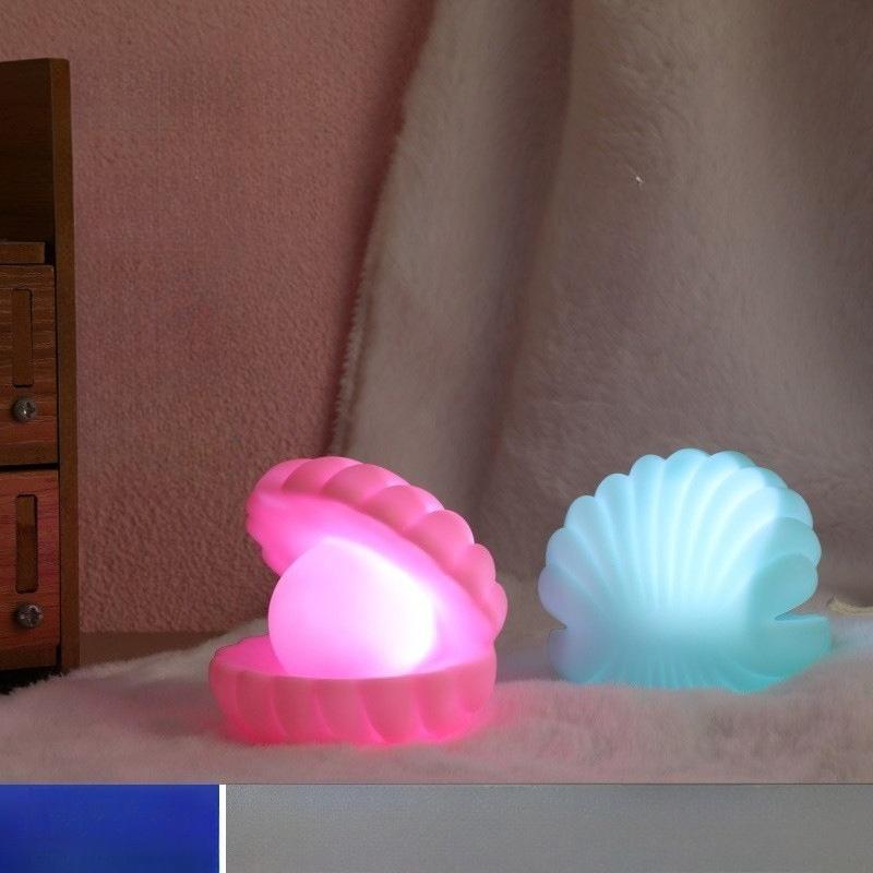 1 Stück Perlmutt Muschel Nachtlicht Schlafzimmer Wohnheim Weiches Licht Augenschutz Umgebungslicht Heiß Kreative Kleine Ornamente für Geschenke an Freunde