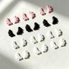 50pcs mix 3D Cute Angel's Wings Nail Charms Pink White Black Angle Wings Nail Rhinestones 7*5mm Resin Flatback Nail Decorations