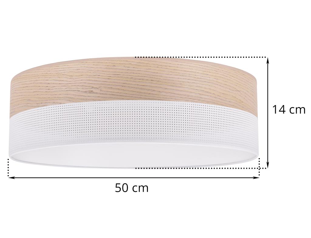 Wood Plexi Ceiling Lamp White 50Cm Classic Oak