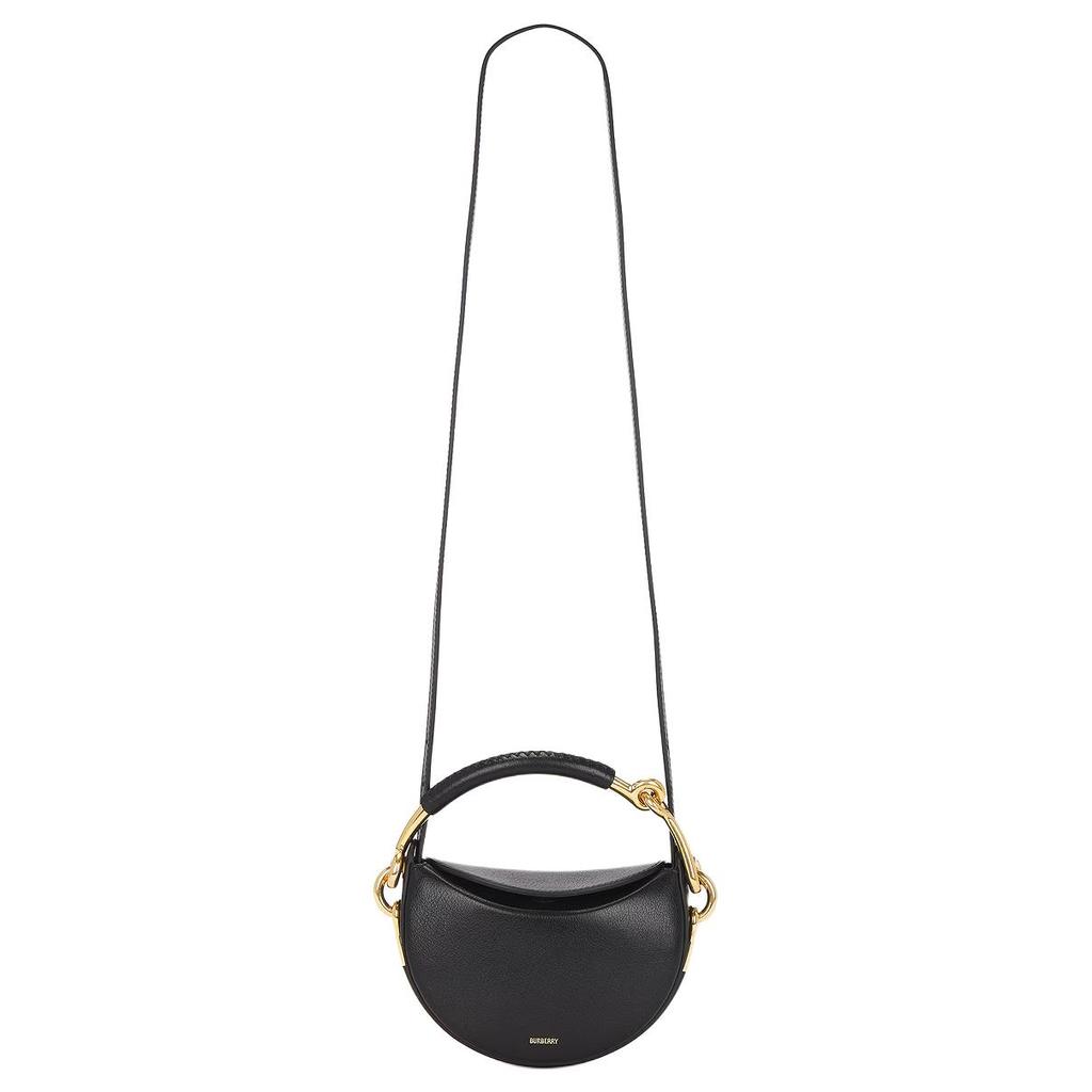 Burberry Bridle Gold Metal Trim Calfskin Shoulder Tote Bag Women Handbags Black 8116860