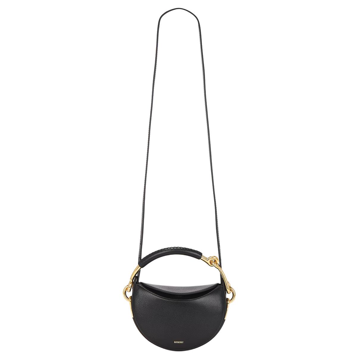 

Burberry Bridle Gold Metal Trim Calfskin Shoulder Tote Bag Women handbags Black 8116860 Basic Set (Bag+Dust Bag)