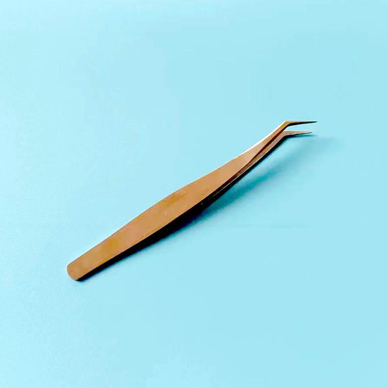 High Precision Gold Feather Eyelash Curler and Grafting Tweezers