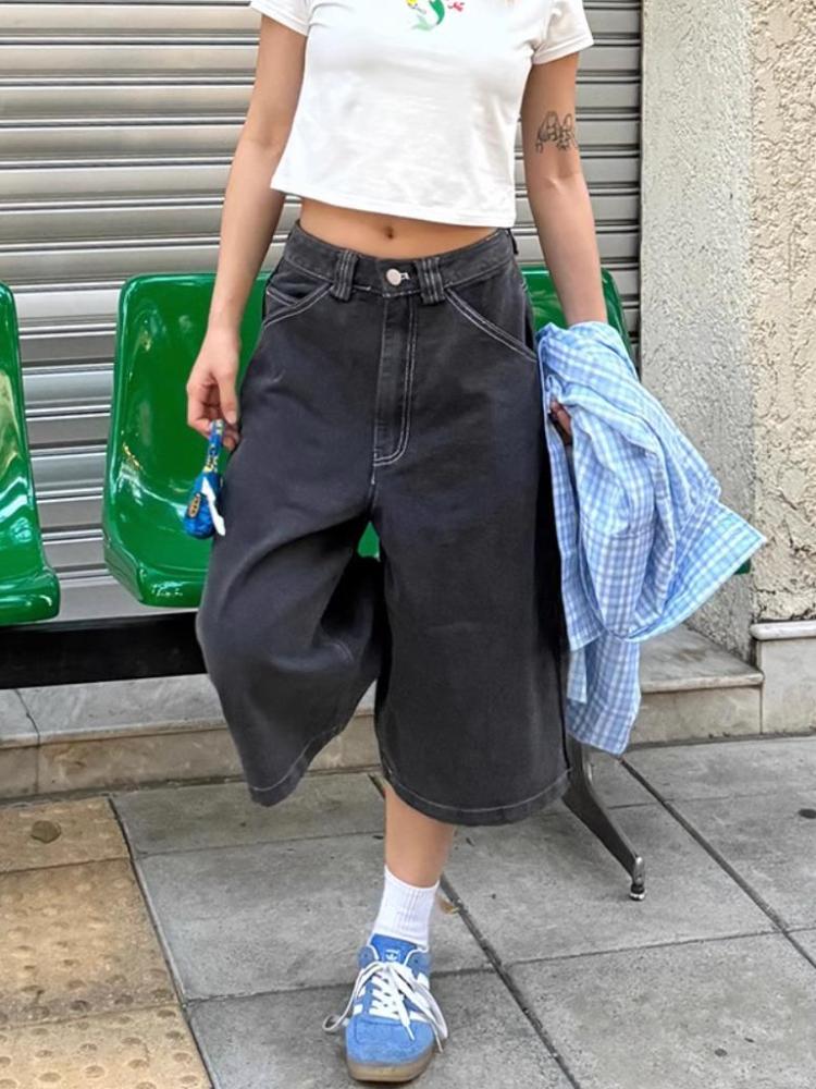 Jeans Baggy Streetwear Vintage Y2k Donna Harajuku Oversize Cool Girl Pantaloncini Nuovi Estivi Hight Street Moda Casual Pantaloni in Denim