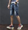 Men's Trendy Ripped Stretch Denim Shorts - Summer Lightweight, Loose Fit, Mid-Length, Large Size