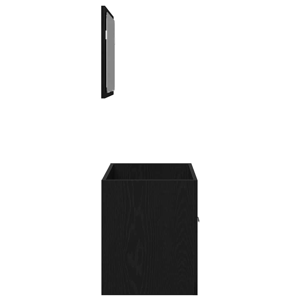2 Piece Bathroom Furniture Set Black Oak Effect Particleboard