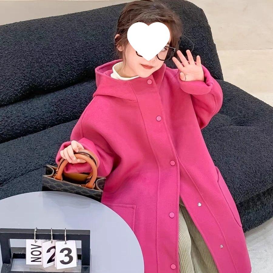 Mädchen Wintermantel aus Wolle und Kaschmir im koreanischen Stil - Dick, mittellang, modisch