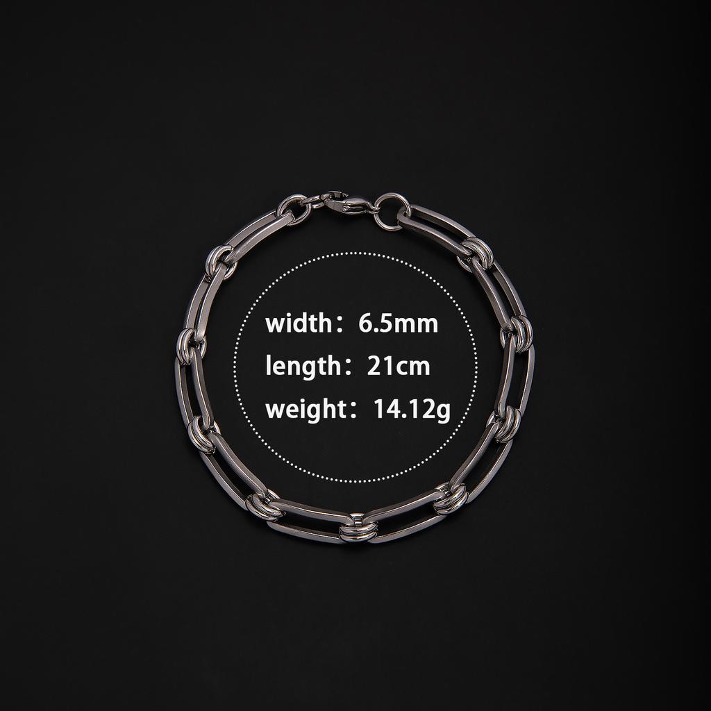Trend men's and women's simple personalized stainless steel mixed bracelet, European and American ins style Cuban chain fashion trend bracelet chain