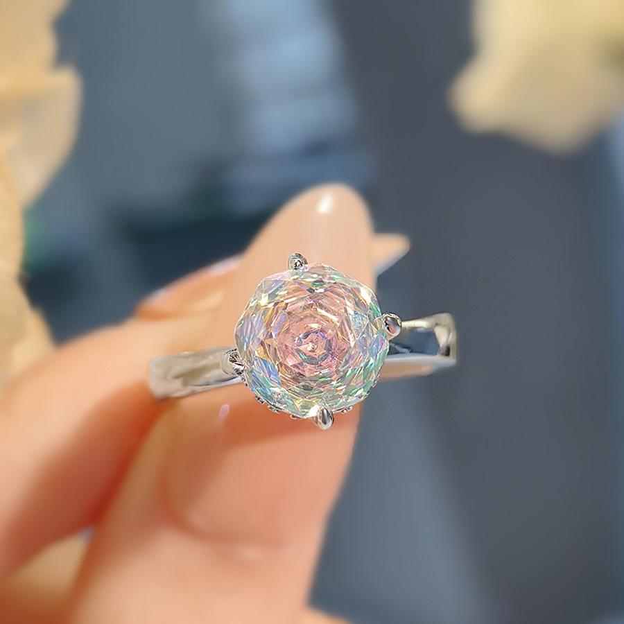 Octagonal Millennium Rose Cut Paraiba Necklace Pendant With High Carbon Diamond Colorful Stud Earrings Pink Diamond Ring Set
