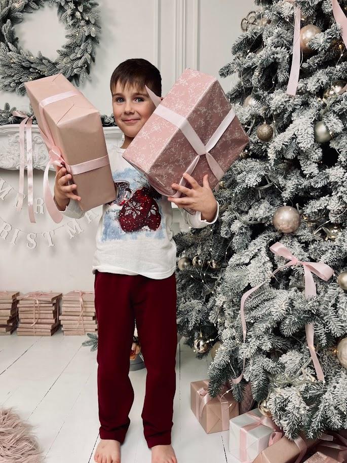 Kids’ Family Look Pajama Set – Warm Sleepwear with Christmas Print, Winter, 6076-7 HC