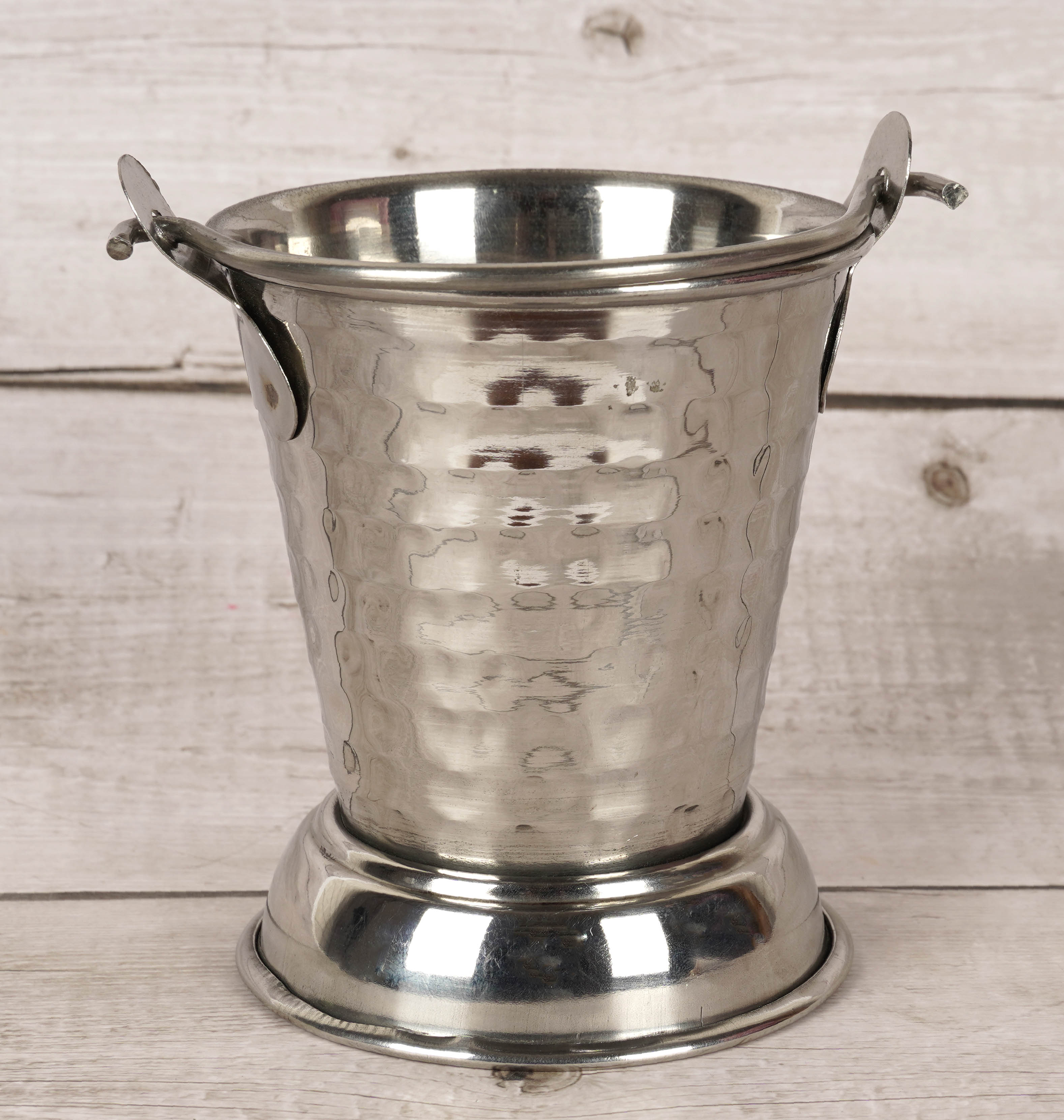 

Trifri Mini Metal Bucket Stainless Steel Small Serving Buckets With Handle For French Fries Snack Party Supplies Pack Of 2 4.4” x 3.6” inches срібний