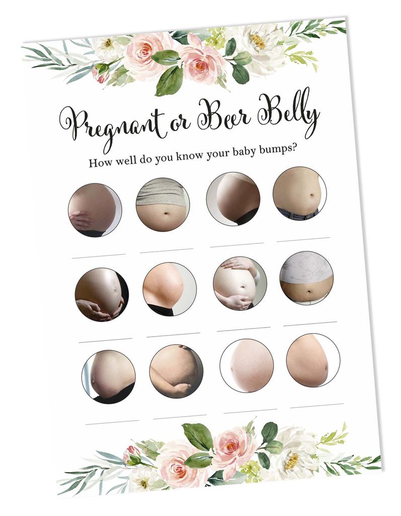 Inkdotpot Pregnant Or Beer Belly Game Baby Shower Game Cards Party Supplies Activity Cards Baby Shower Gender Neutral Games Its A Boy Or